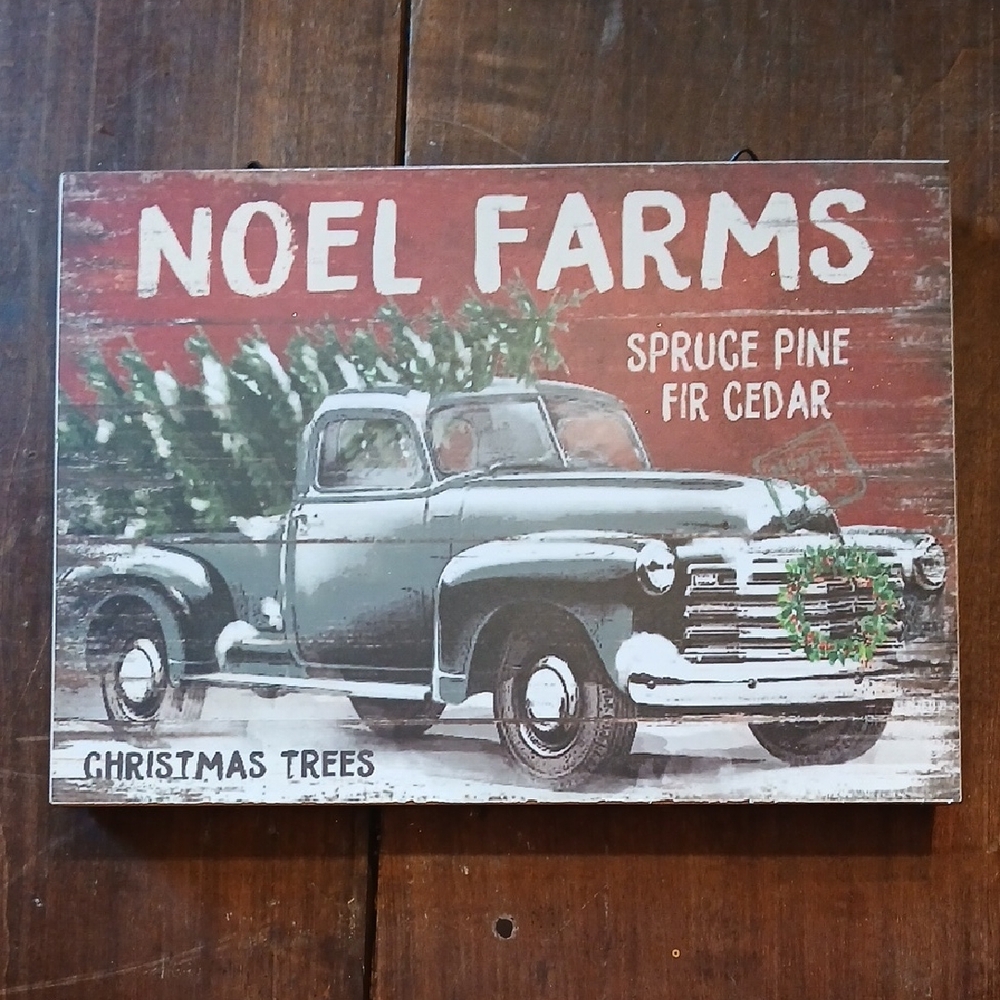 Vintage Noel Farms Christmas Sign